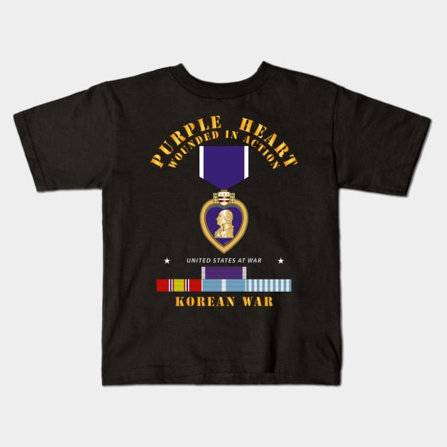 Purple Heart - WIA w Korean War  w Purple Heart Kids T-Shirt by twix123844